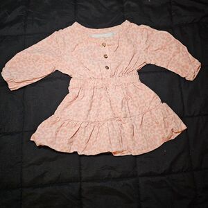 Rachel Zoe Pink Leopard Print Baby Dress 0/3 Months